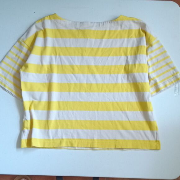 GAP Yellow and White Cotton Striped Short Sleeve Tee - Picture 4 of 6